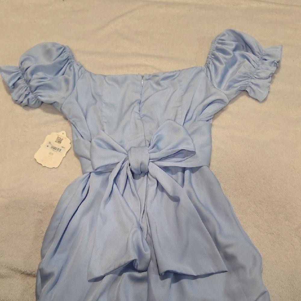 Altar'd State Light Blue Off-Shoulder Maxi Dress - Picture 7 of 8
